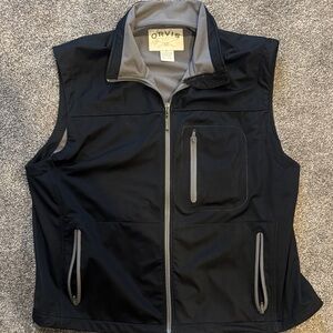 Orvis Black Men’s Softshell Vest with Gray Trim